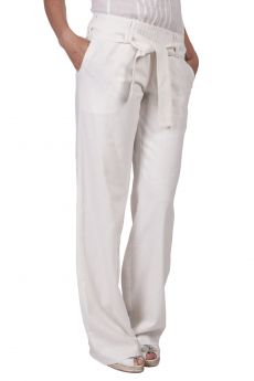 Ленен панталон – цвят бяло - Ленен панталон – цвят бяло
