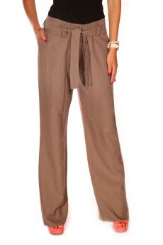 Ленен панталон – цвят сиво-кафяво - Ленен панталон – цвят сиво-кафяво
