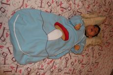 Бебешко синьо спално чувалче - гъбка - Бебешко синьо спално чувалче - гъбка