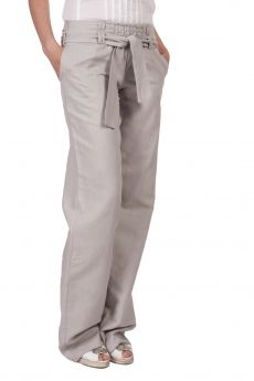 Ленен  панталон - сиво - Ленен  панталон - сиво